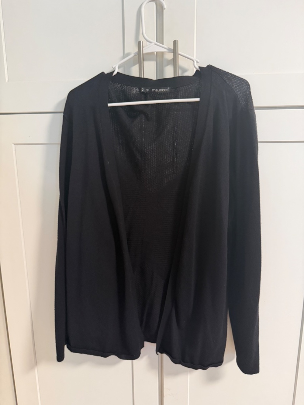 Maurices Size 2 Black Open Front Lightweight Cardigan Plus Size